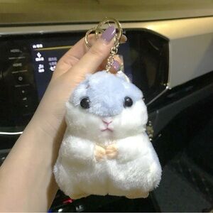 Adorable Plush Hamster Keychain